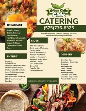 Green Chile Cafe Catering Menu - Artesia General Hospital