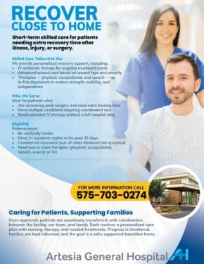 Swing Bed Program | Artesia General Hospital | Short-term Skilled Nursing Care
